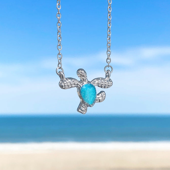 Ocean Treasure Sand Sea Turtle Necklace