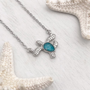 Ocean Treasure Sand Sea Turtle Necklace