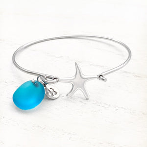 Starfish Sea Glass Charm Bracelet