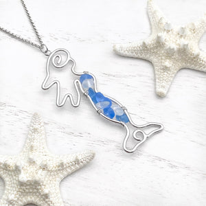 Stacked Sea Glass Mermaid Necklace