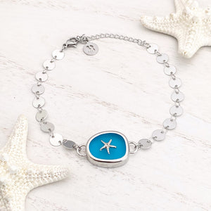 Starfish on Sea Glass Bracelet