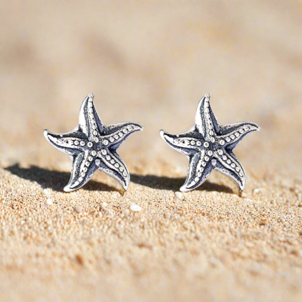 Sterling Silver Dancing Starfish Studs