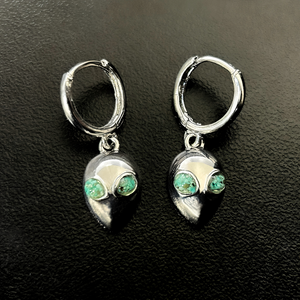 Turquoise Alien Earrings