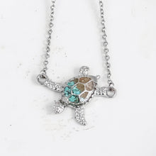 Load image into Gallery viewer, Turquoise Pebble Sea Turtle Necklace