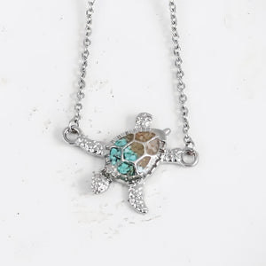 Turquoise Pebble Sea Turtle Necklace