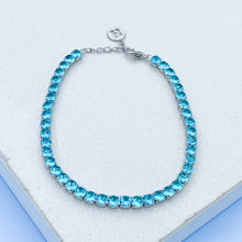 Load image into Gallery viewer, Ocean Blue Zircon Tennis Bracelet