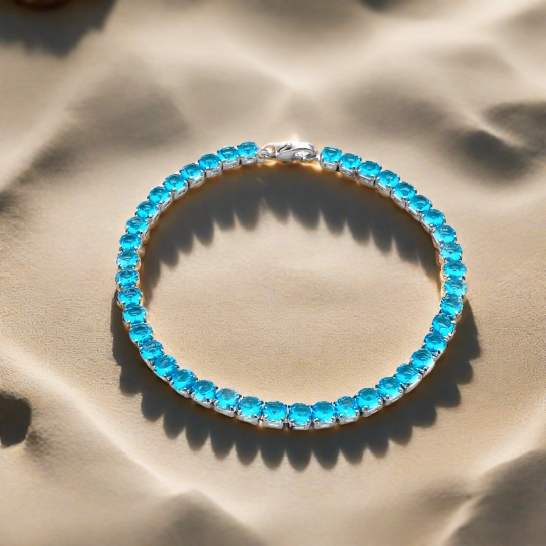 Ocean Blue Zircon Tennis Bracelet GoBeachy