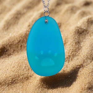 Sea Glass Beach Paw Necklace