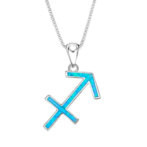 Opal Sagittarius Necklace displayed against a white background.