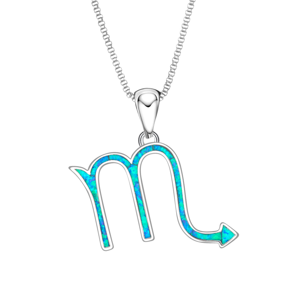 Opal Scorpio Necklace displayed against a white background.
