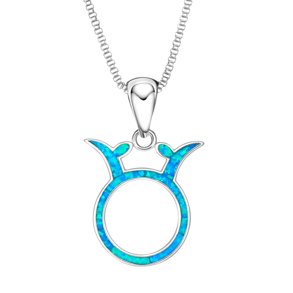 Opal Taurus Necklace displayed against a white background.