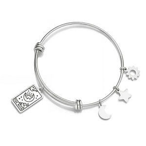The Moon Tarot Card Bracelet displayed against a white background.