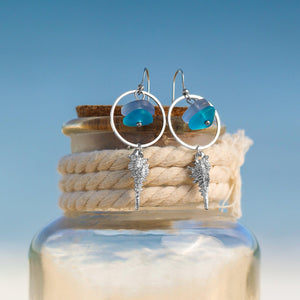 Conch Sea Glass Earrings - GoBeachy
