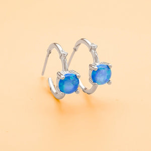 Floating Opal Hoop Earrings - GoBeachy