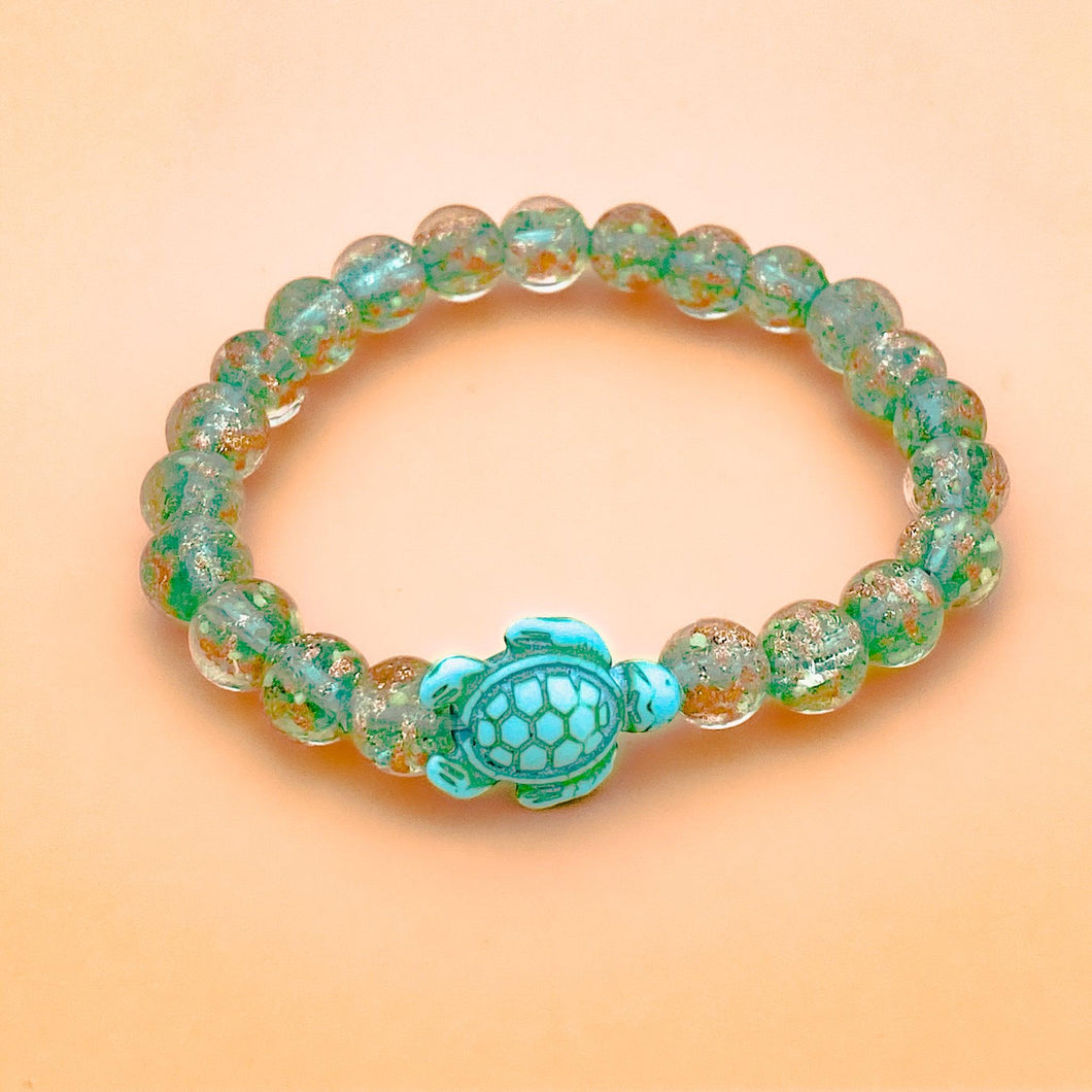 Glowing Glass Bead Sea Turtle Bracelet - GoBeachy