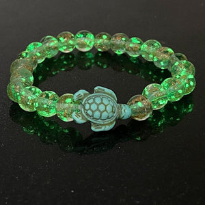 Glowing Glass Bead Sea Turtle Bracelet - GoBeachy