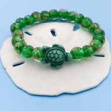 Load image into Gallery viewer, Glowing Glass Bead Sea Turtle Bracelet - GoBeachy