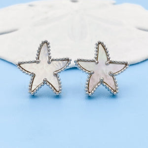 Mother of Pearl Starfish Studs - GoBeachy