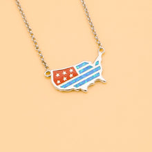 Load image into Gallery viewer, Opal American Flag Necklace - GoBeachy