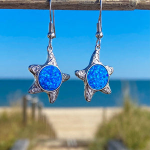 Opal Inlay Sea Star Earrings - Pause 05062022 - GoBeachy