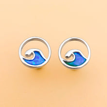 Load image into Gallery viewer, Opal Wave Circle Studs - GoBeachy