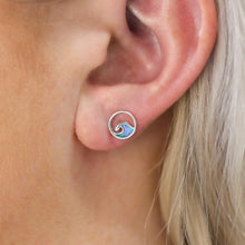 Load image into Gallery viewer, Opal Wave Circle Studs - GoBeachy