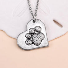 Load image into Gallery viewer, Paw Print Heart Necklace - GoBeachy