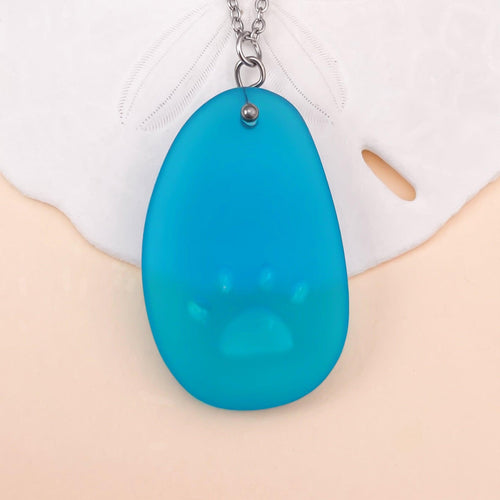 Sea Glass Beach Paw Necklace - GoBeachy