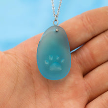 Load image into Gallery viewer, Sea Glass Beach Paw Necklace - GoBeachy