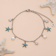 Load image into Gallery viewer, Starfish Pearl Daisy Anklet - GoBeachy
