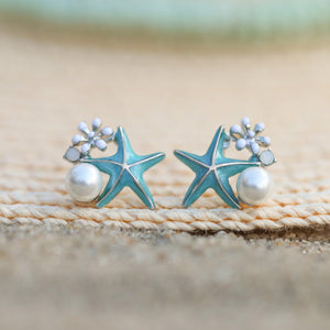 Starfish Pearl Studs - GoBeachy