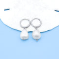 Sterling Silver Pearl Huggies - GoBeachy